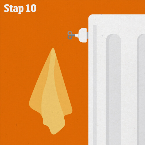 Stap 10 radiator ontluchten