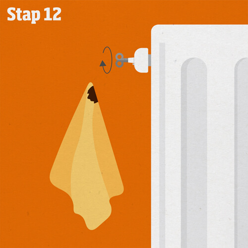 Stap 12 radiator ontluchten