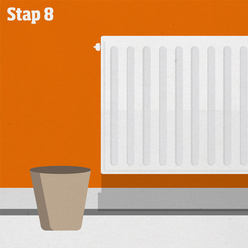 Stap 8 radiator ontluchten