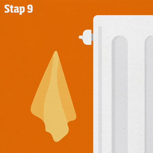 Stap 9 radiator ontluchten