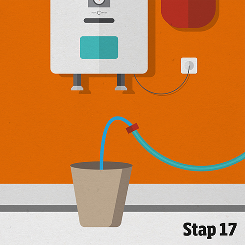 Stap 17 radiator ontluchten